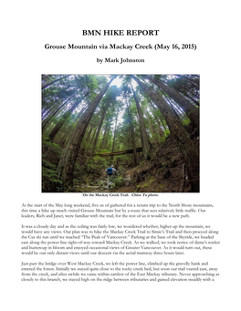 BMN Hike: Grouse Mountain Via Mackay Creek