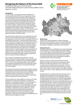 Designing the Nature of the Green Belt