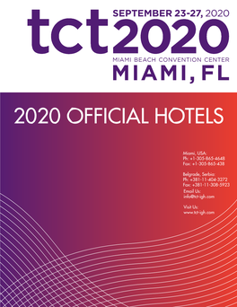 2020 Official Hotels