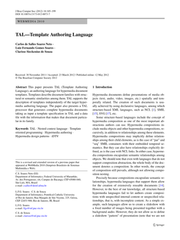 TAL—Template Authoring Language