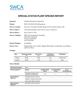 Special-Status Plant Species Report