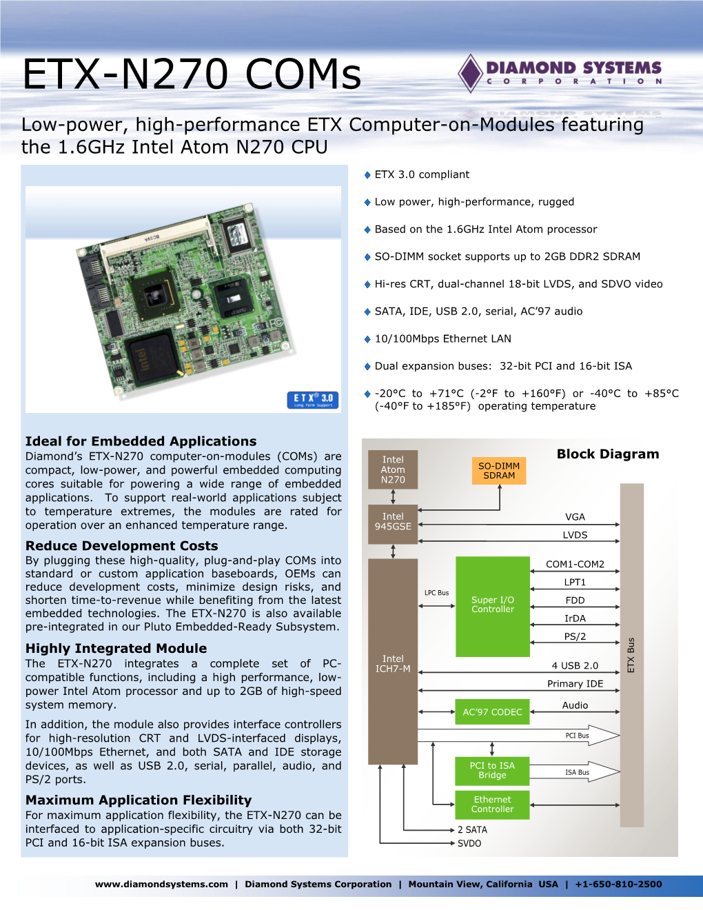 ETX-N270 Datasheet