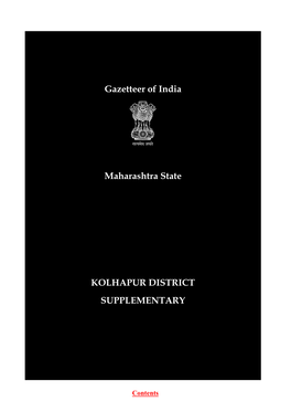 Gazetteer of India Maharashtra State KOLHAPUR DISTRICT
