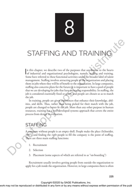8. Staffing and Training