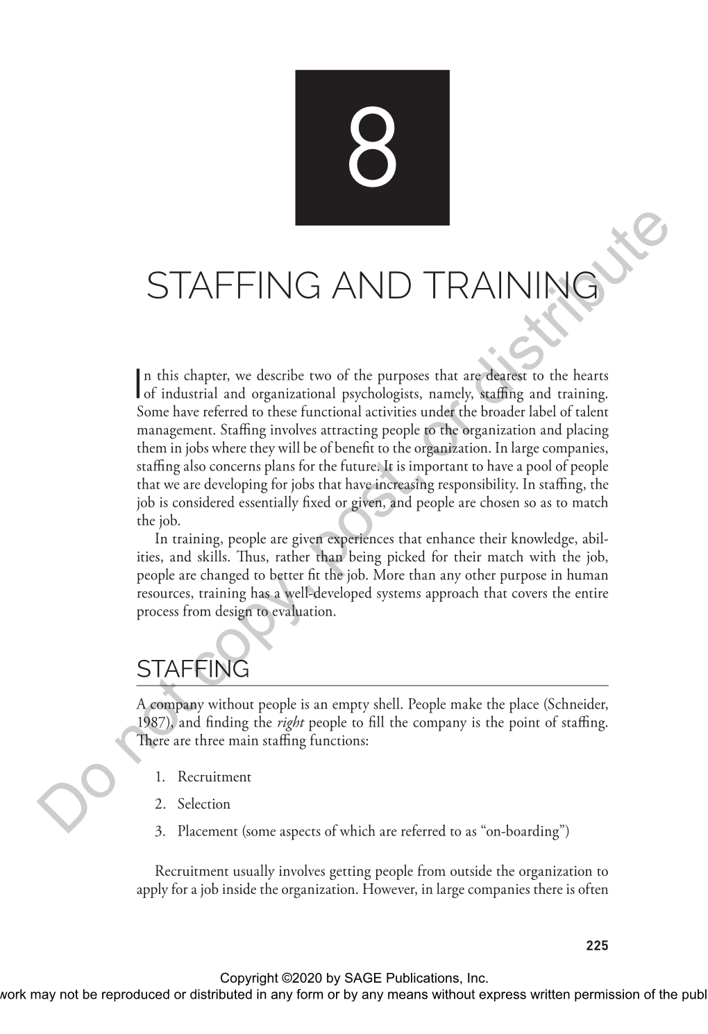 8. Staffing and Training