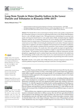 Long-Term Trends in Water Quality Indices in the Lower Danube and Tributaries in Romania (1996–2017)