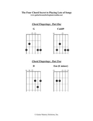 Part One G Cadd9 Chord Fingerings
