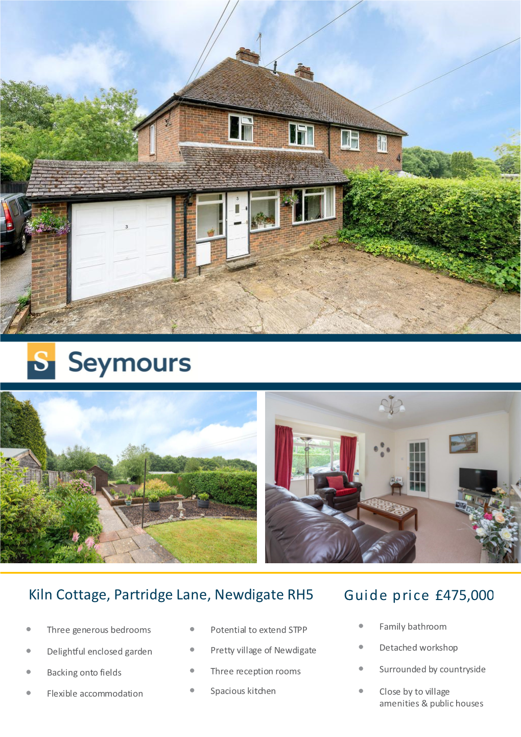 Guide Price £475,000 Kiln Cottage, Partridge Lane, Newdigate