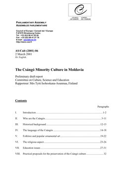 The Csángó Minority Culture in Moldavia