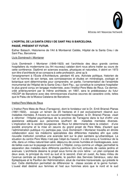 1 L'hopital De La Santa Creu I De Sant Pau À Barcelona