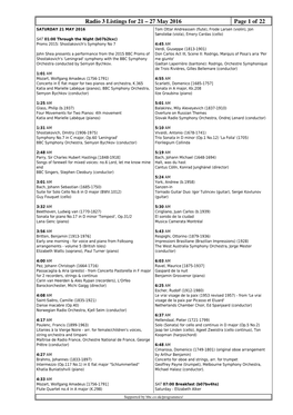 Radio 3 Listings for 21 – 27 May 2016 Page 1 Of