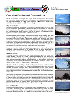 Cloud Classifications and Characteristics