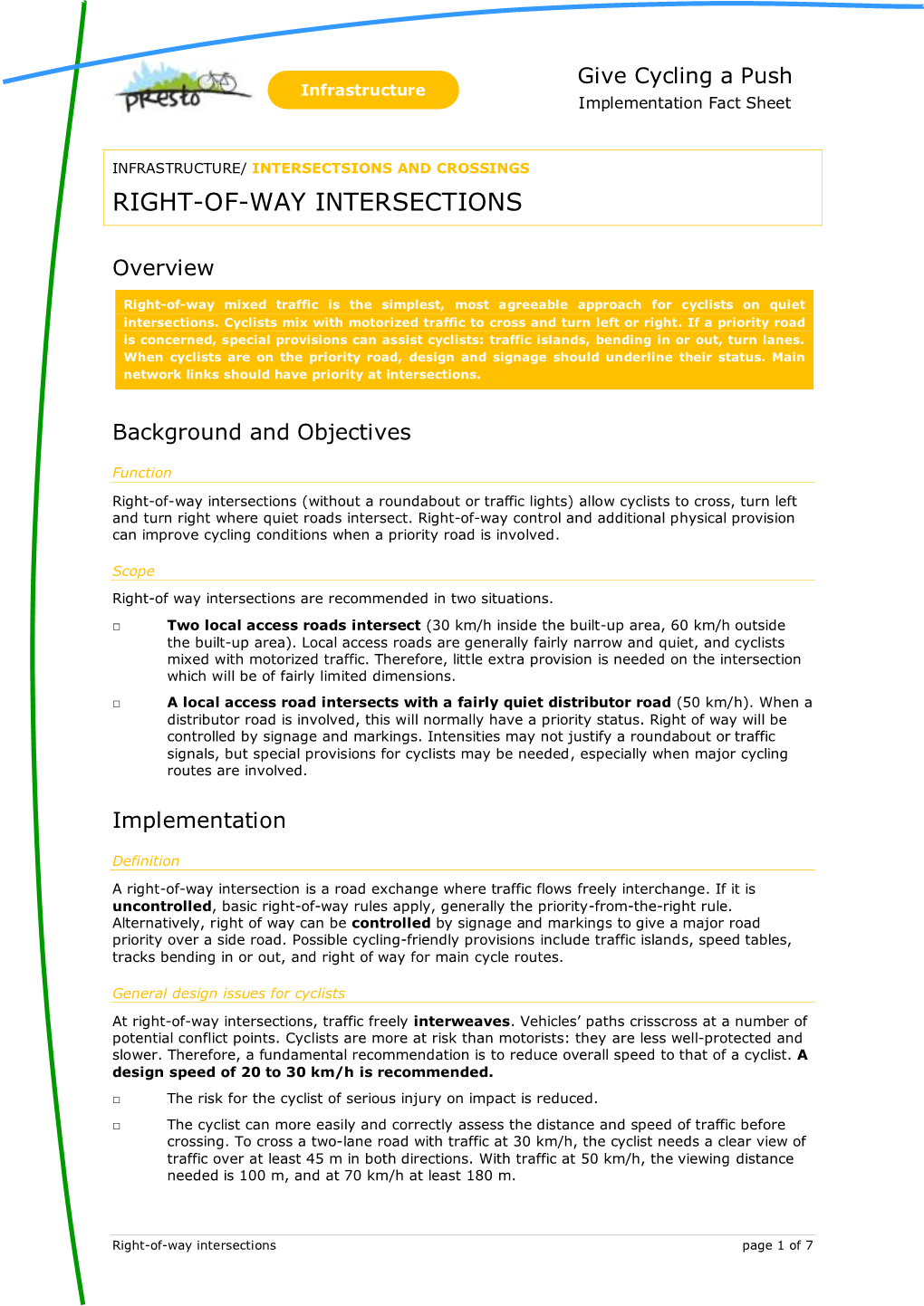 Right-Of-Way Intersections