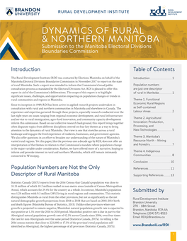 Dynamics of Rural & Northern Manitoba