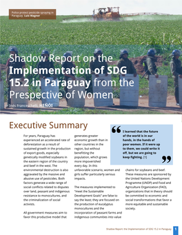 Shadow Report on the Implementation of SDG 15.2 in Paraguay from the Prespective of Women Inés Franceschelli, HEÑÓI