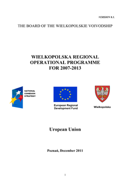 Wielkopolska Regional Operational Programme for 2007-2013