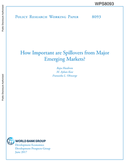 How Important Are Spillovers from Major Emerging Markets?