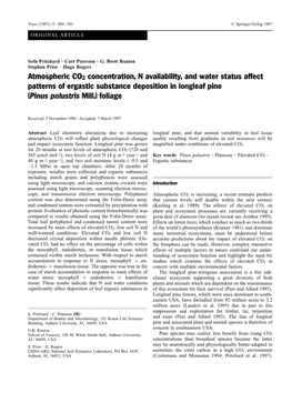 Atmospheric CO2 Concentration, N Availability, and Water Status Afect