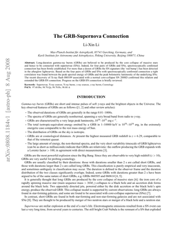 The GRB-Supernova Connection