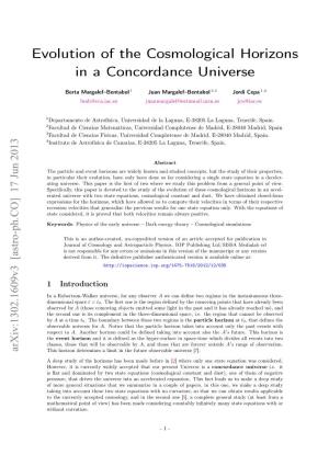 Evolution of the Cosmological Horizons in a Concordance Universe