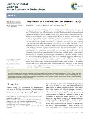 Coagulation of Colloidal Particles with Ferrate(Vi)