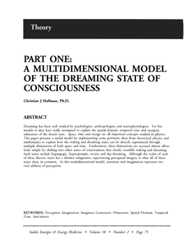 A Multidimensional Model of the Dreaming State of Consciousness