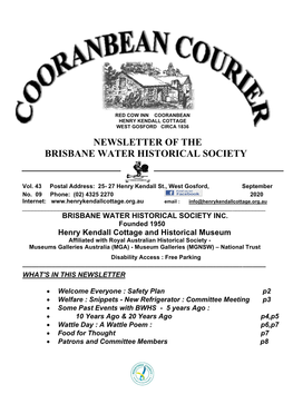 Newsletter of the Brisbane Water Historical Society