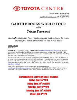 GARTH BROOKS WORLD TOUR with Ttrriisshhaa Yyeeaarrwwoooodd