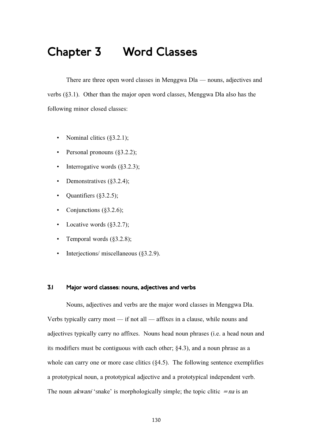 Chapter 3 Word Classes 