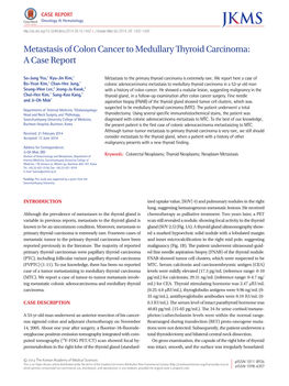 Metastasis of Colon Cancer to Medullary Thyroid Carcinoma: a Case Report