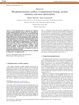 Computational Biology, Protein Chemistry and Mass Spectrometry