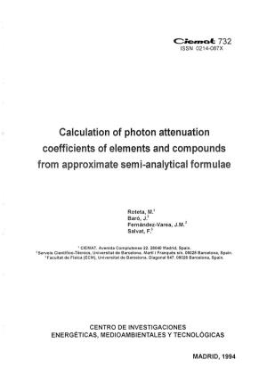 Calculation of Photon Attenuation Coefficients of Elements And