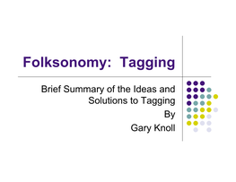 Folksonomy: Tagging