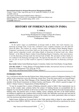 History of Foreign Banks in India