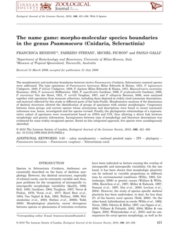 The Name Game: Morphomolecular Species Boundaries in the Genus Psammocora (Cnidaria, Scleractinia)
