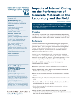 Impacts of Internal Curing on the Performance of Concrete Materials