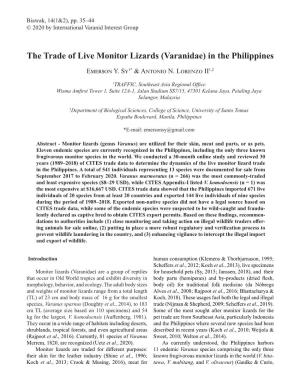 The Trade of Live Monitor Lizards (Varanidae) in the Philippines
