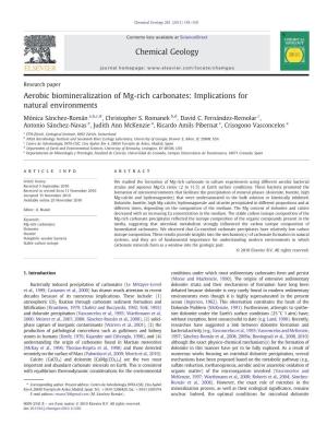 Aerobic Biomineralization of Mg-Rich Carbonates: Implications for Natural Environments
