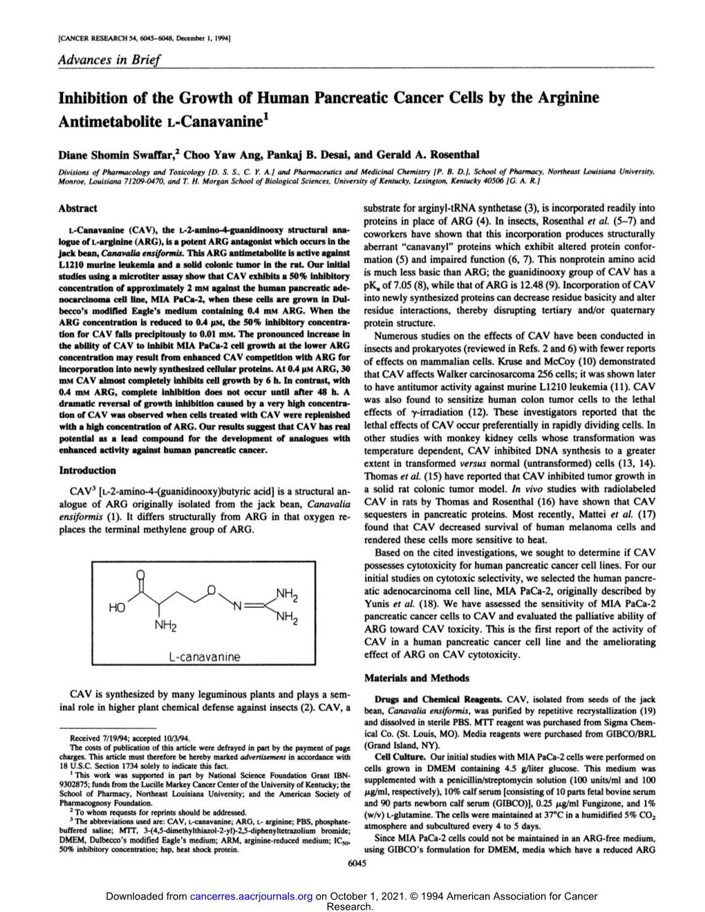 Antimetabolite L-Canavamne1