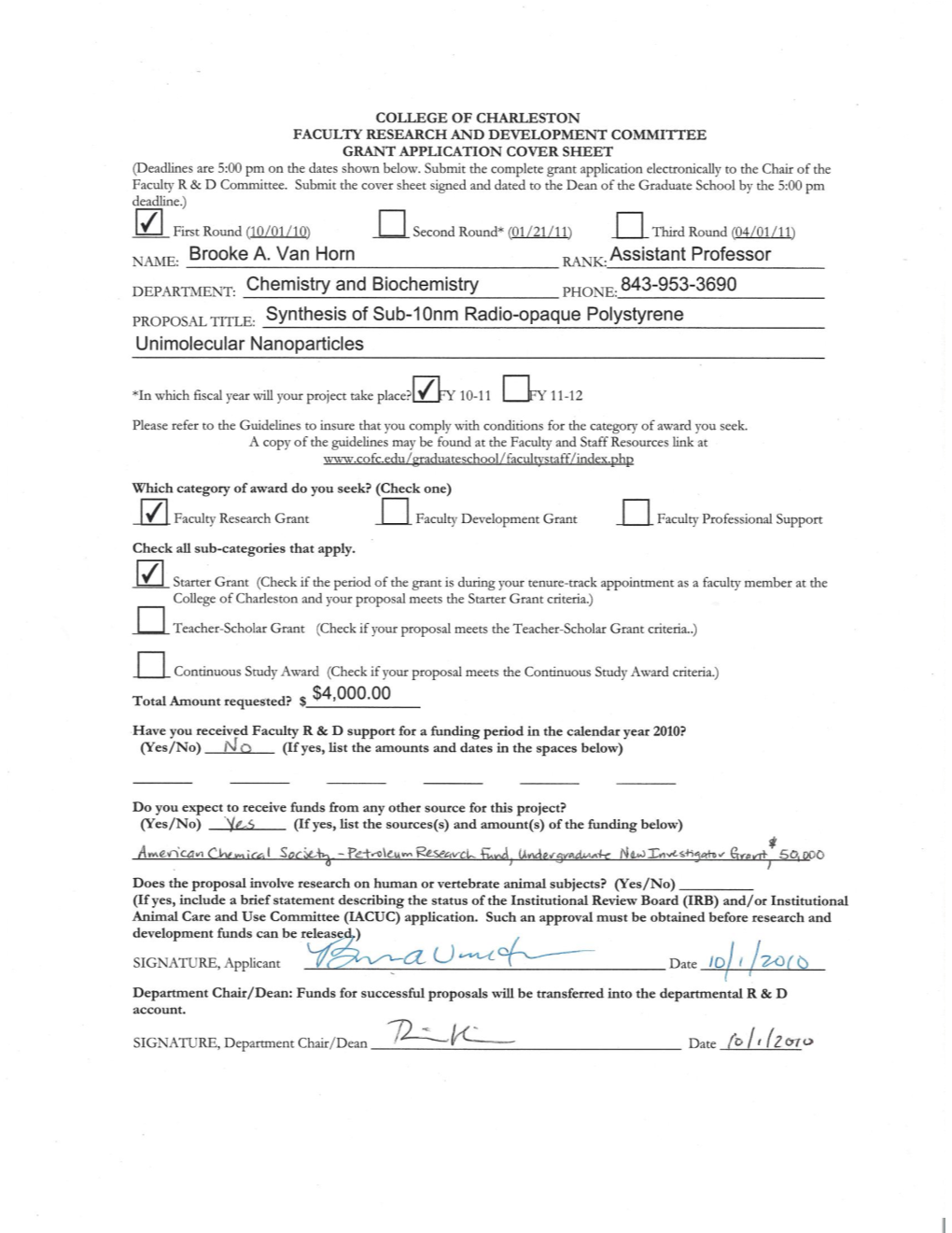 Statement of Research Interests and Plans