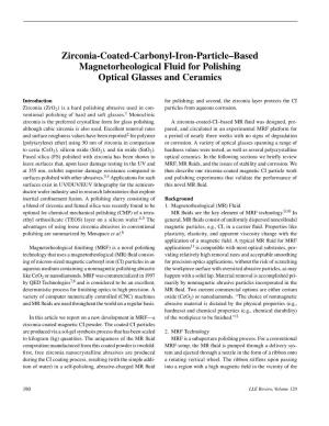 Zirconia-Coated-Carbonyl-Iron-Particle–Based Magnetorheological Fluid