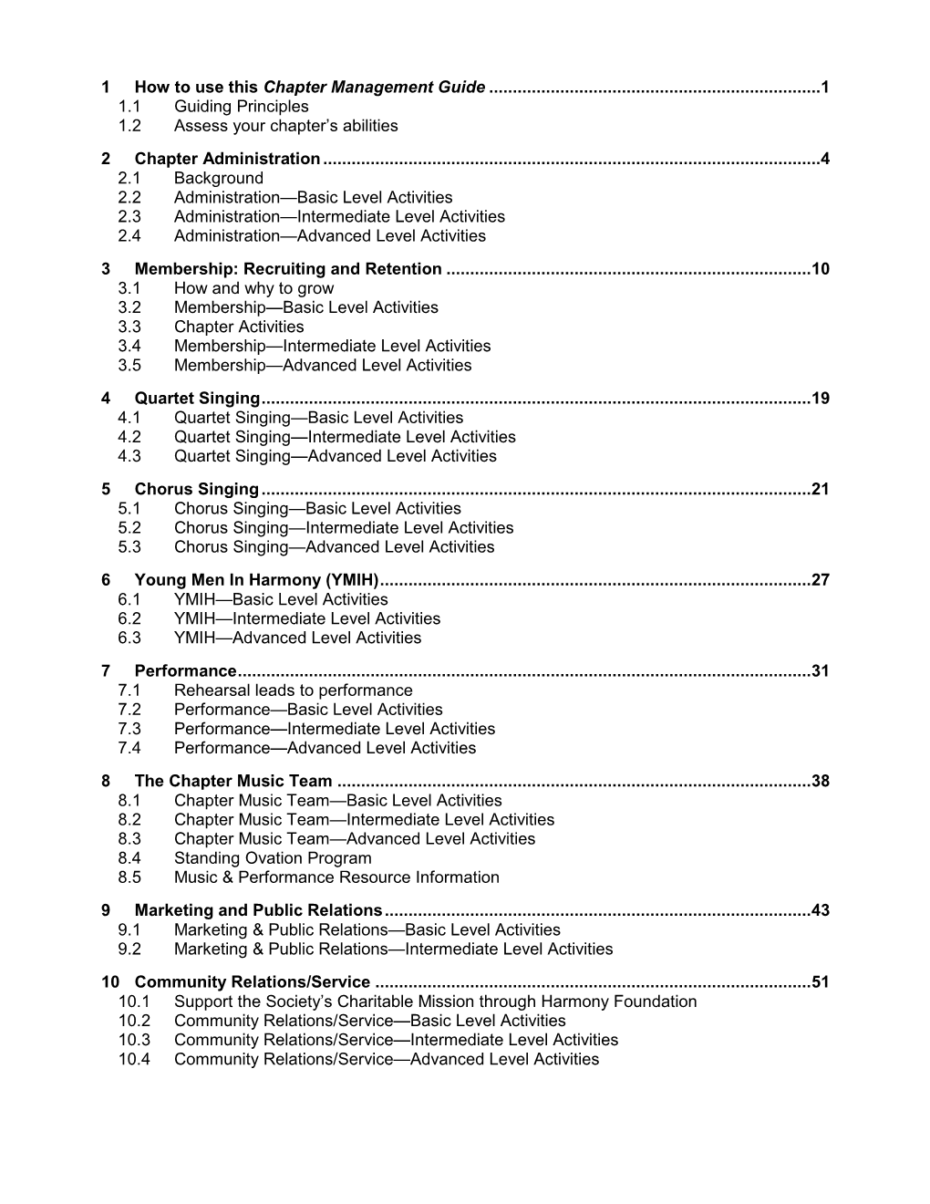 1 How to Use This Chapter Management Guide