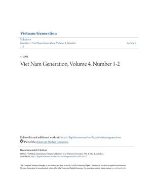 Viet Nam Generation, Volume 4, Number Article 1 1-2