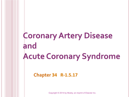 Coronary Artery Disease and Acute Coronary Syndrome