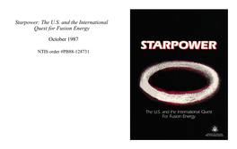 Starpower: the U.S. and the International Quest for Fusion Energy