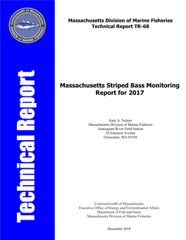 Massachusetts Striped Bass Monitoring Report for 2017