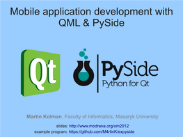 Mobile Application Development with QML & Pyside