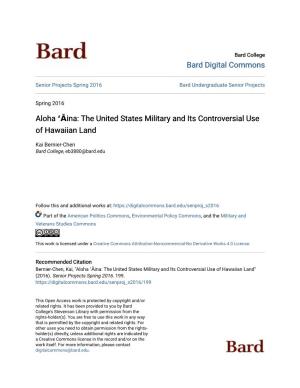The United States Military and Its Controversial Use of Hawaiian Land