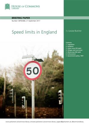 Speed Limits in England