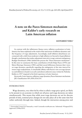 A Note on the Pazos-Simonsen Mechanism and Kaldor's Early